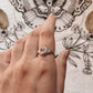 Timeless rose quartz round boho ring in sterling silver