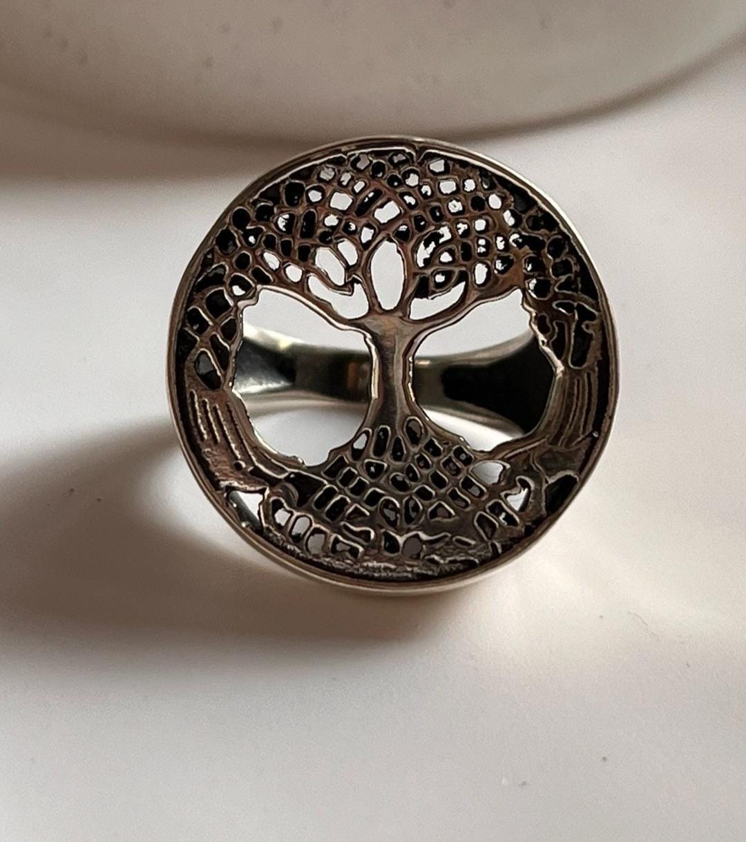 Tree of Life chunky sterling silver ring