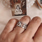 Om Aum Symbol Full Band Ring in Sterling Silver