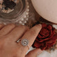 Elegant sunflower design silver ring
