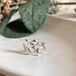 925 sterling silver adjustable ring with willow leaf details