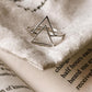 Elegant double triangle silver ring with sleek geometric design
