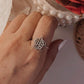 Boho-inspired tortoise filigree silver ring