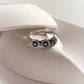 3 Daisies Floral Design Silver Ring