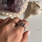 Hedgehog and Mushroom Design Silver Ring
