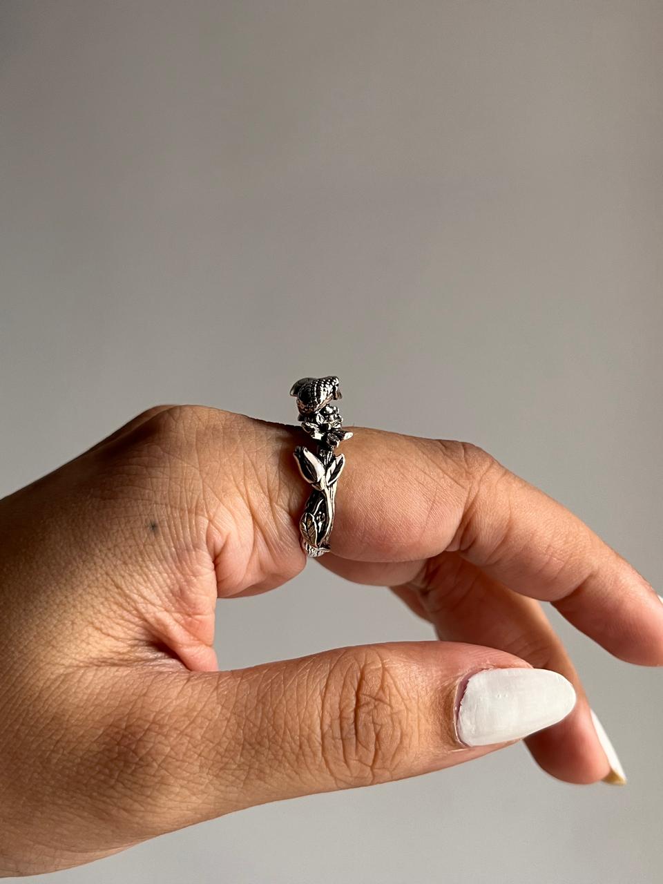 Nature-Inspired Forest Enchantment Silver Ring