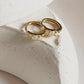 Charming gold vermeil and silver huggies with opal gemstones