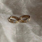 Sterling silver 925 huggies with gold vermeil and opal accents
