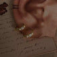 Gold vermeil opal huggies in sterling silver 925
