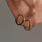 Gold vermeil huggies featuring opal stones in sterling silver 925