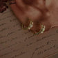 Gold vermeil opal huggies in 925 sterling silver for a timeless look