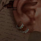 Elegant 925 sterling silver huggies with opal stone