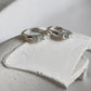 Silver opal 925 huggie earrings