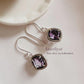 Amethyst 925 Sterling Silver Cushion Cut Hook Earrings