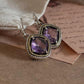 Amethyst 925 Sterling Silver Cushion Cut Hook Earrings for Unique Energy