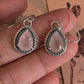 Timeless boho-style rose quartz pear earrings with 925 sterling silver hooks