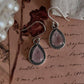 Delicate rose quartz pear earrings with 925 sterling silver boho hooks