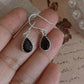 Sophisticated Black Onyx Pear Hook Earrings in Sterling Silver