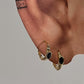 Gold vermeil huggies with black onyx stones in sterling silver 925