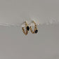 Gold vermeil black onyx croissant huggies in 925 sterling silver