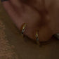 Elegant CZ studded huggie earrings in gold vermeil and silver
