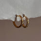 Gold vermeil huggies with sparkling cubic zirconia stones in silver 925