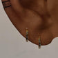 Sterling silver 925 huggies with gold vermeil and CZ stud detailing