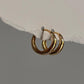 Elegant plain huggie earrings in gold vermeil and silver