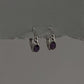 Charming amethyst silver croissant huggie earrings