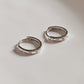 Minimalist Plain CZ Silver Huggies