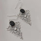 Vintage Motif Black Onyx Statement Earrings