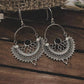 Chandbali black onyx silver earrings with intricate design