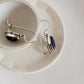 Sterling Silver Boho Lock Earrings with Lapis Stone