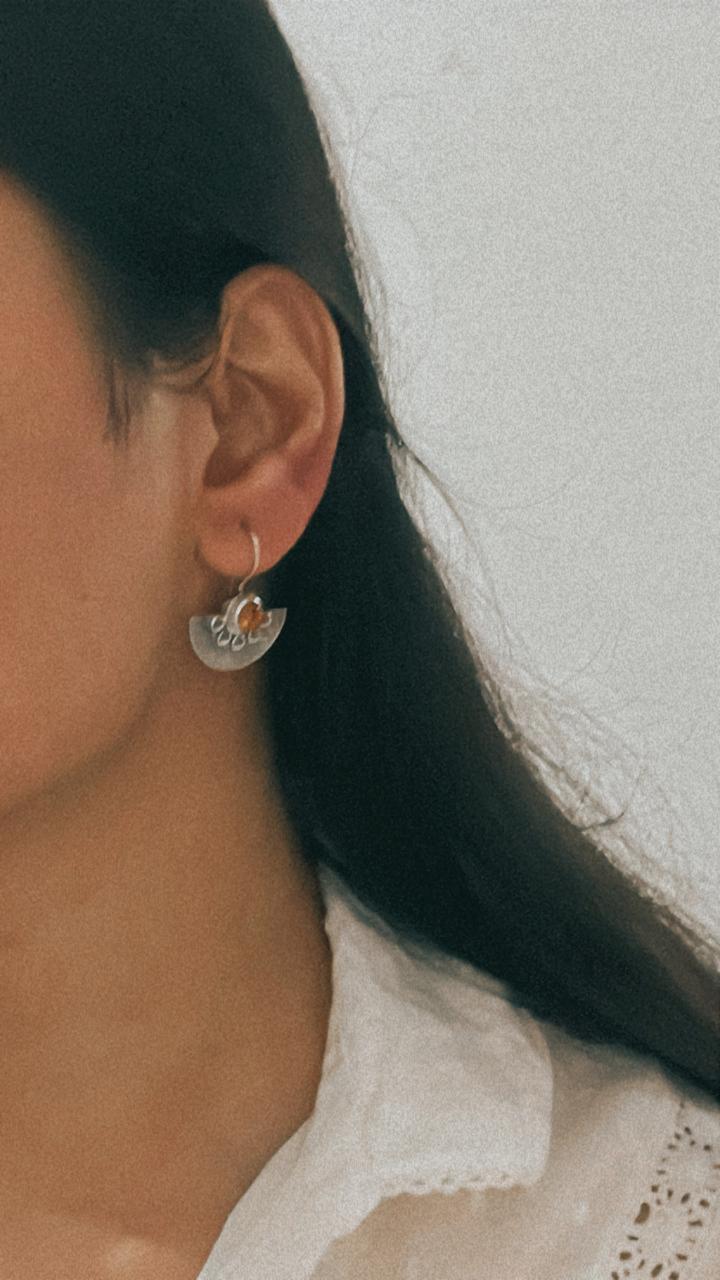 Handcrafted Silver Earrings with Multi Tourmaline Stones