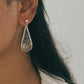 Rose Quartz Banjaran Statement Earrings in Silver