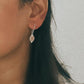 Silver Rose Quartz Boho Earrings with Hook Design