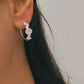 Timeless Moonstone and CZ Statement Silver Hoops