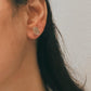 Handcrafted rose quartz raw silver studs with unique design