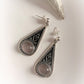 Bold Rose Quartz Banjaran Silver Earrings