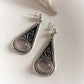 Chic Banjaran Style Rose Quartz Silver Earrings