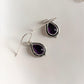 Elegant Amethyst Pear Hook Earrings with Bohemian Design