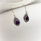 Boho Style Hook Earrings with Pear-Cut Amethyst Stones
