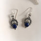 Boho Style Lapis Crown Silver Earrings for Unique Fashion
