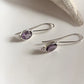 Amethyst Silver Hook Earrings for Bohemian Vibes 