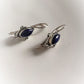 Elegant Lapis Silver Lock Earrings with Bohemian Flair