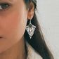 Vintage garnet statement 925 sterling silver earrings