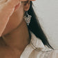 Antique-style garnet 925 Sterling silver earrings for bold statement