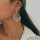 Chandbali silver earrings with vibrant garnet stones