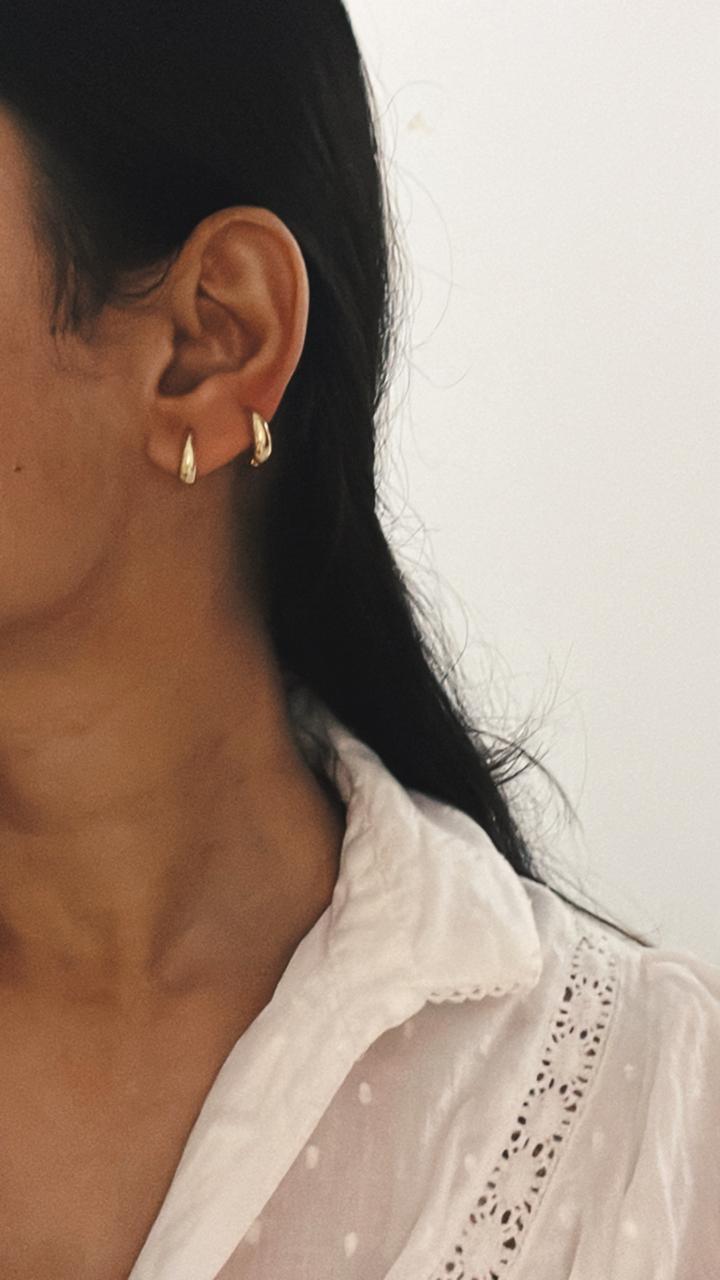 Charming gold vermeil plain huggies in sterling silver