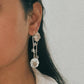 Elegant rose quartz earrings with mismatched silver details